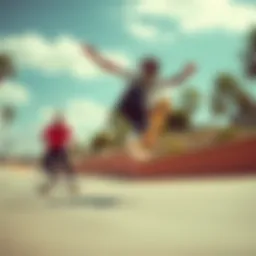 Dynamic skateboarding action showcasing the Nyjah Huston Free 2.0