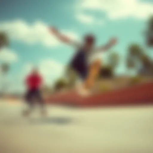 Dynamic skateboarding action showcasing the Nyjah Huston Free 2.0