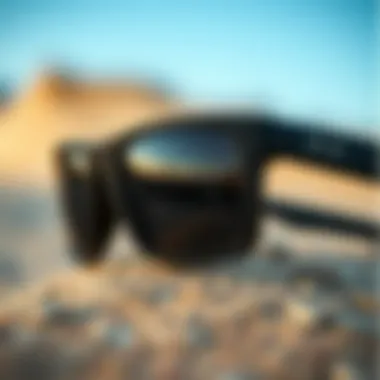 Close-up of Oakley Gascan polarized sunglasses showcasing matte black finish