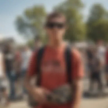 Group of skateboarders with various Oakley Tortoise Sunglasses