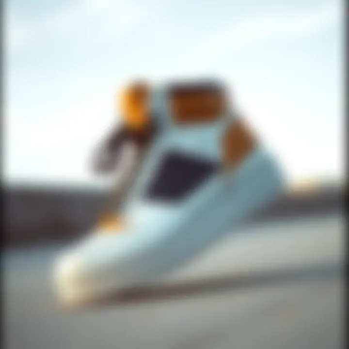 Modern design showcasing innovative materials in hightop shoes