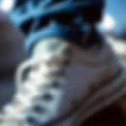 Close-up of the Converse One Star showcasing its unique design elements