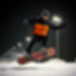Skateboarder wearing a pull over snow jacket in action