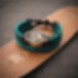 Rastaclat bracelet displayed on a skateboard