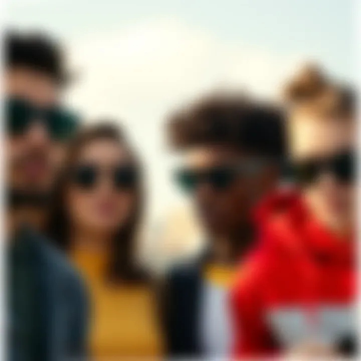 Group of diverse individuals wearing Ray-Ban matte sunglasses