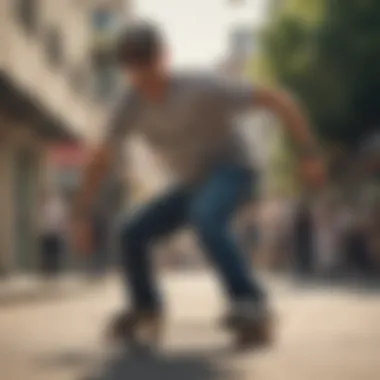 Skater wearing Ray-Ban Nomad Legend sunglasses during a trick