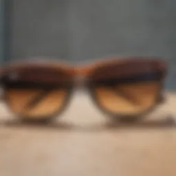 Close-up of Ray-Ban Nomad Legend sunglasses showcasing their sleek design