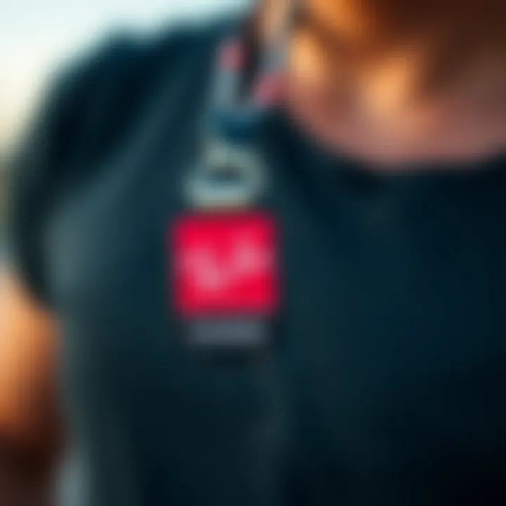 Close-up of Ray-Ban sunglass lanyard showcasing its design