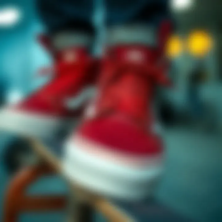 Creative illustrations of design variations of red leather Vans