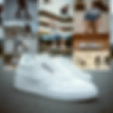 Historical collage illustrating the evolution of Reebok Club C 85 trainers and their significance in skate culture