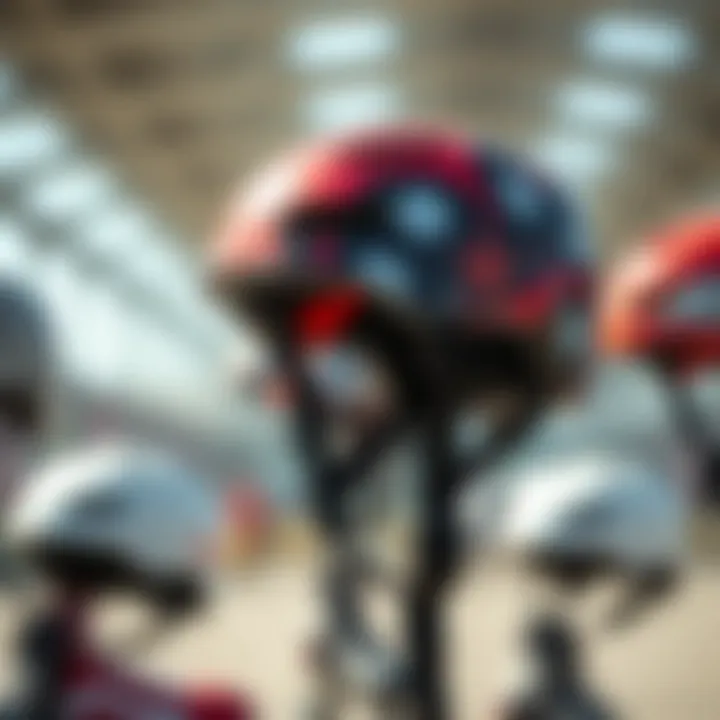 An illustration of different helmet designs tailored for various skating styles.