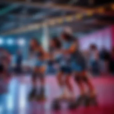 Celebrating Diversity in Roller Skating Illustration of a roller skating community event with diverse participants