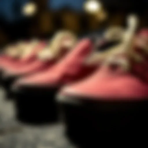 Close-up view of rubber Vans slip-ons showcasing their unique texture and design