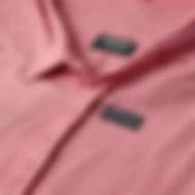 Close-up of RVCA pink shirt texture and design