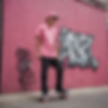 Street art and the RVCA pink shirt representing culture