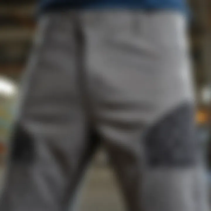 Close-up of sickies shorts highlighting unique design elements and fabric