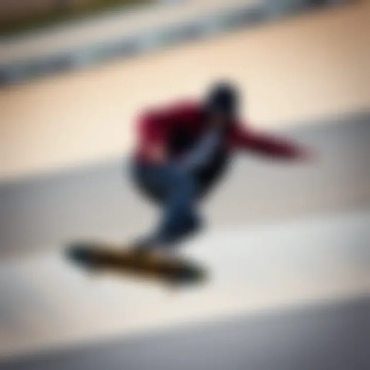 Skateboarder in Action with Dickies Jacket A skateboarder wearing a Dickies jacket while performing a trick