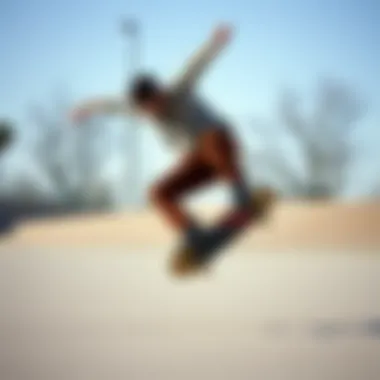 Skateboarder in Corduroy Fashion Skateboarder wearing stylish thick corduroy pants during a trick