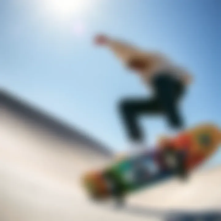 Performance in Action with Oakley Turbine Rotor Clear Frame Skateboarder wearing Oakley Turbine Rotor Clear Frame while performing a trick