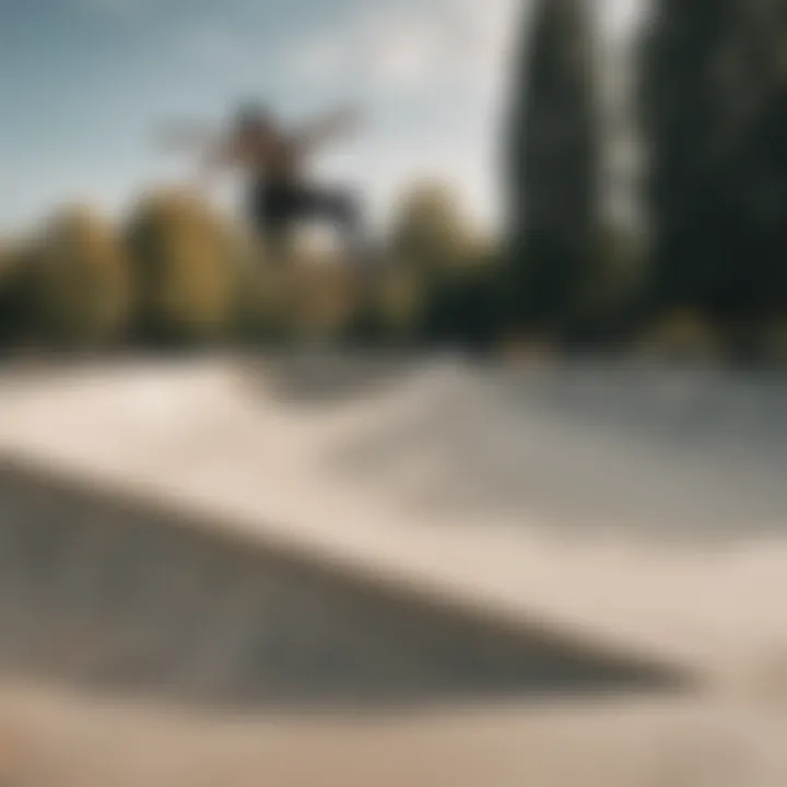 A skateboarder practicing tricks at a skate park