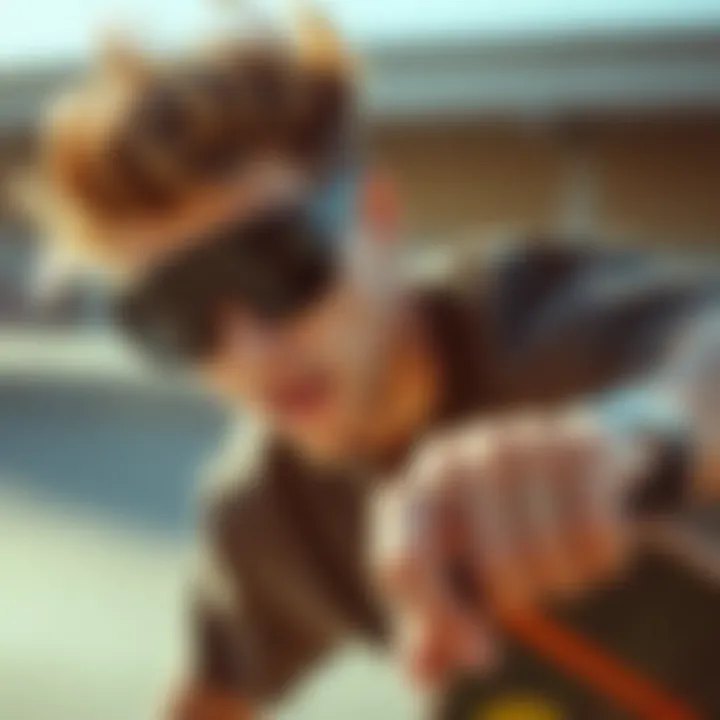 Skater wearing stylish sunglasses while performing a trick