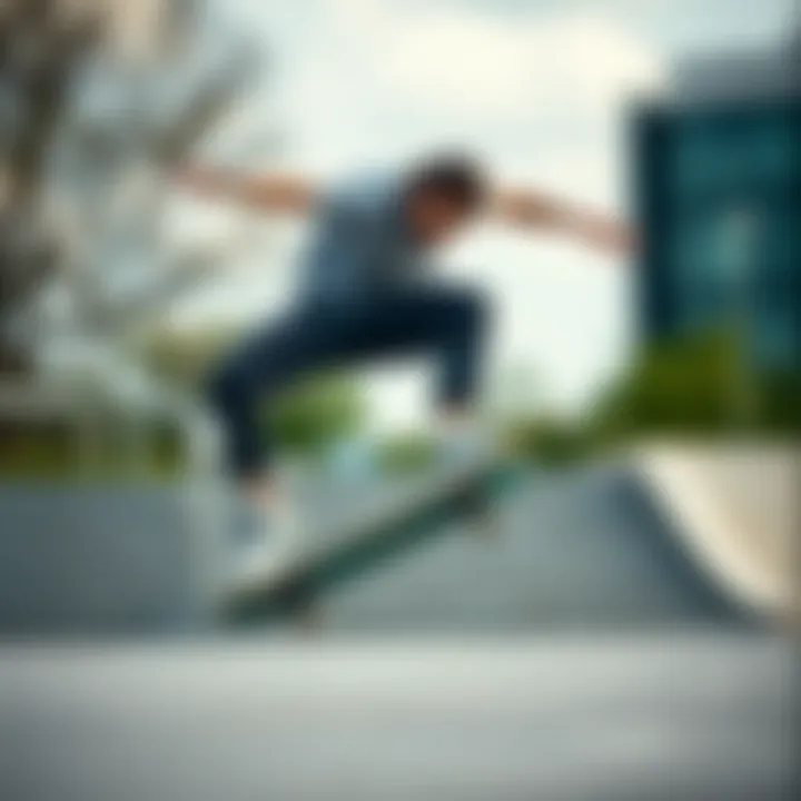 Skater performing tricks in Nike cargo sweatpants, demonstrating freedom of movement.