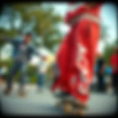 Community and Style: Champs Sweat Pants in Skate Culture A group of skaters in a park, all wearing Champs sweat pants