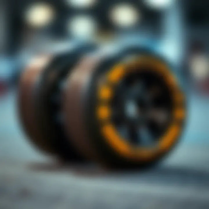 A close-up view of Spitfire Formula Four Wheels highlighting their unique design.