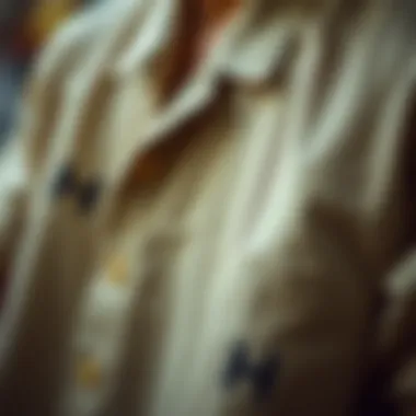 Close-up of shirt fabric, highlighting sustainable materials