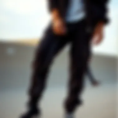 Fashion Forward: Styling Black Dickies Stylish outfit featuring black Dickies with white stitching paired with skate gear