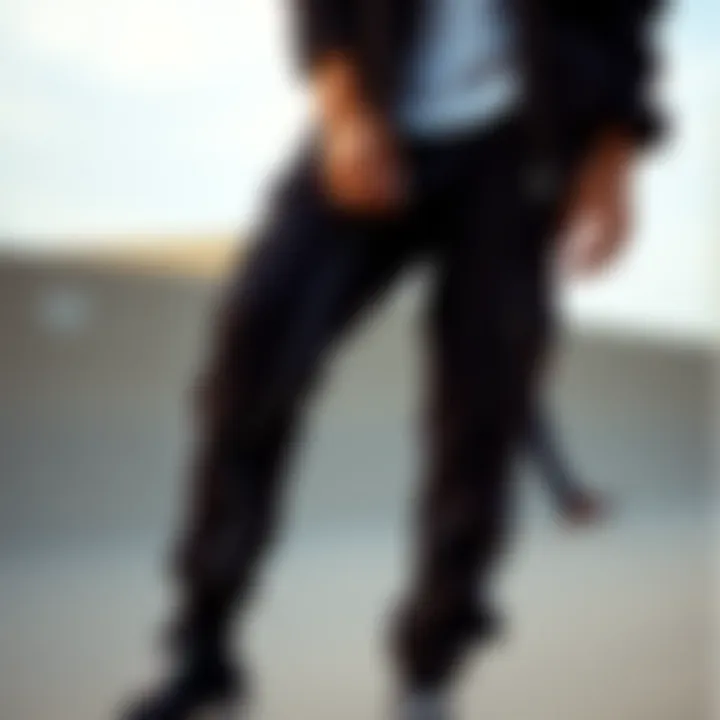 Fashion Forward: Styling Black Dickies Stylish outfit featuring black Dickies with white stitching paired with skate gear