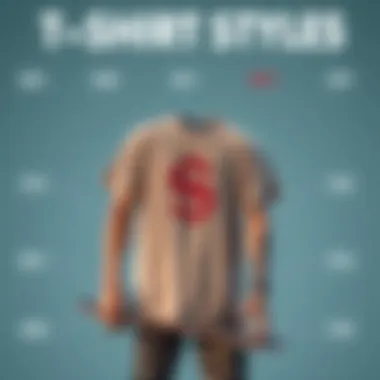 An infographic illustrating the evolution of t-shirt styles over the decades within skateboarding.