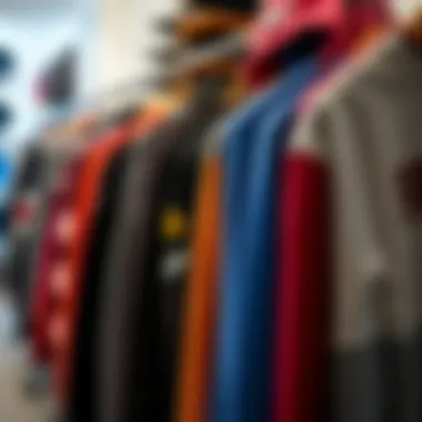 Variety of cute sweatshirts showcased on a clothing rack