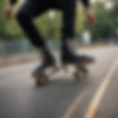 Skater performing a trick while wearing stylish skate shoes