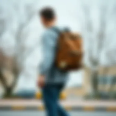 Functional Use of the Backpack by Skateboarder Skateboarder showcasing the functional use of the backpack