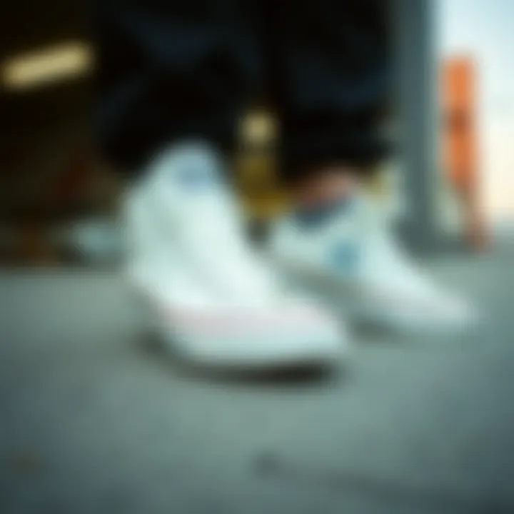 A visual representation of Tilly's white Converse in a popular media setting