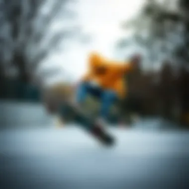 A skateboarder wearing a dark yellow hoodie performing a trick