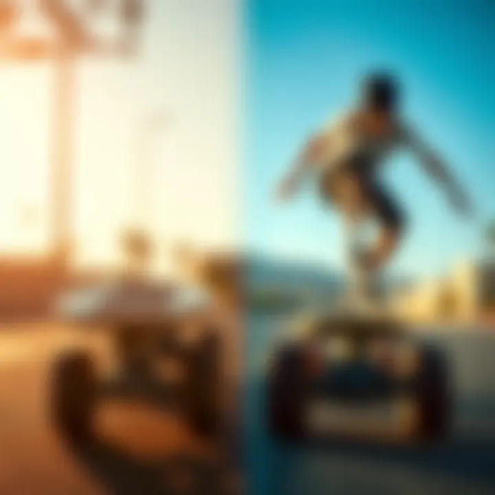 Side-by-side comparison of Skike skates and traditional skateboards.