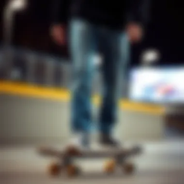 Classic 90s Fit Jeans in Skateboarding Classic 90s fit jeans worn by skateboarder