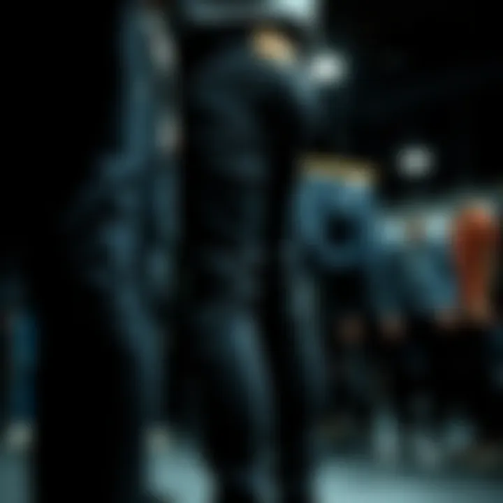 Various configurations of black skinny fit jeans on display