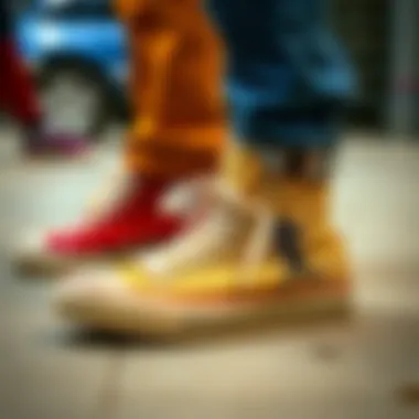 A diverse display of customized Converse high tops, highlighting personal expression.