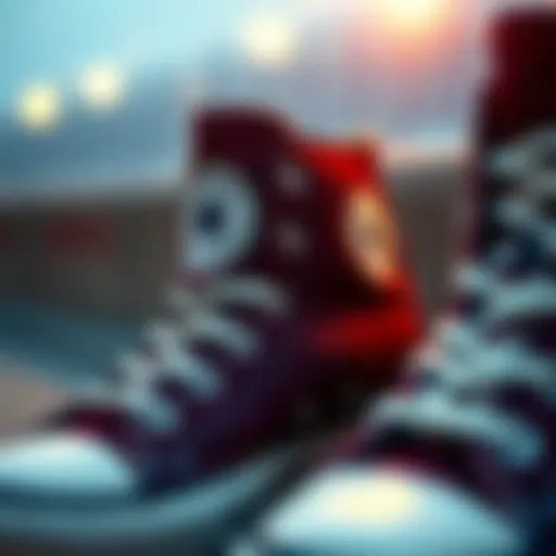 Iconic Design and Durability of Converse High Tops A close-up of Converse high tops showcasing their iconic design and durability.