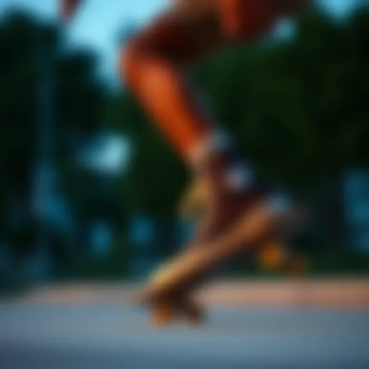 Skateboarder performing tricks while wearing Converse high tops, illustrating functionality.