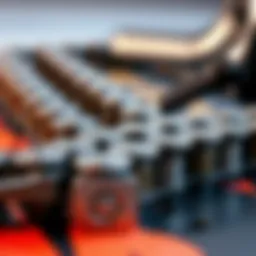 A close-up of a high-performance skateboard chain showcasing its intricate design.