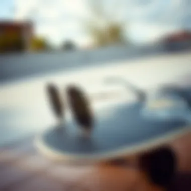 Stylish metal rim sunglasses on a skateboard