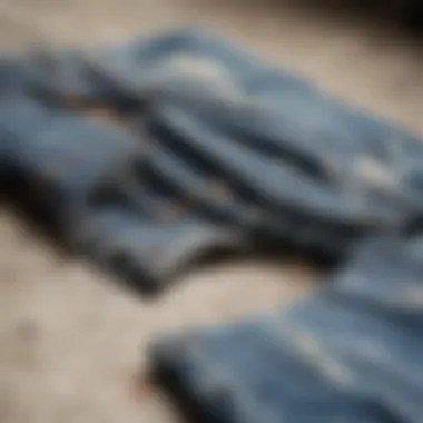 Diverse collection of destroyed denim pieces reflecting current trends