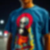 Vibrant graphic tee showcasing skate culture artwork