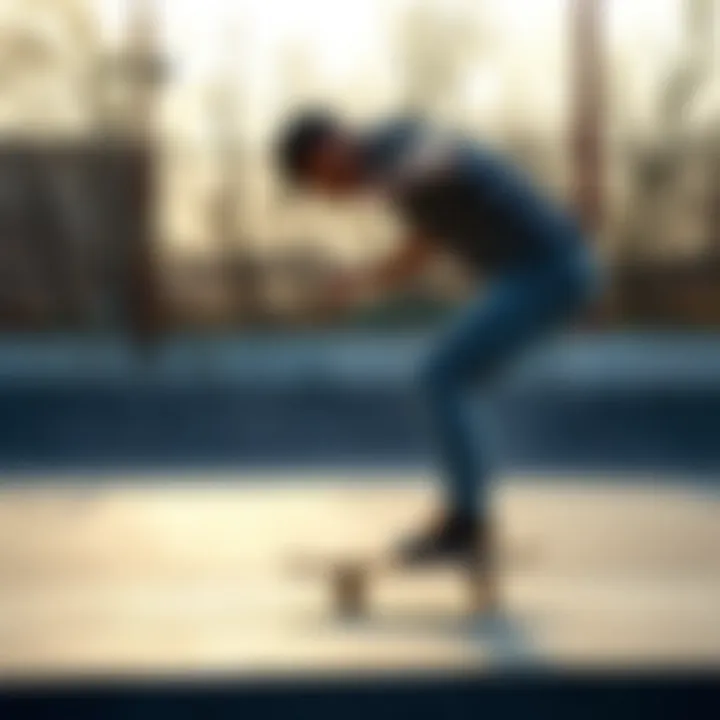 Skater Executing Tricks on a Waxed Surface Skater performing tricks on a waxed surface