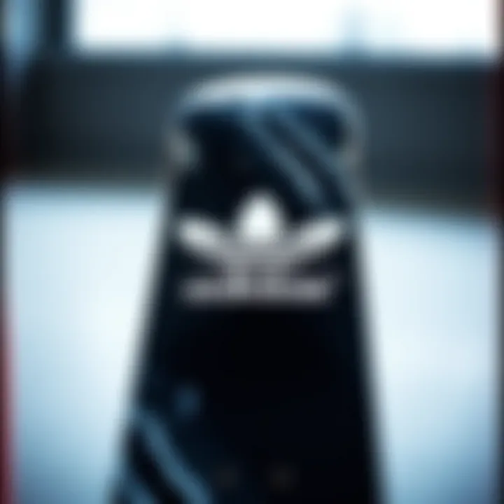 Adidas Skateboard Design A black and white skateboard featuring the Adidas logo