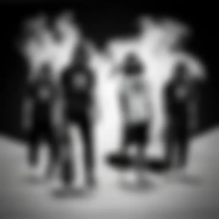Skaters in Black and White A group of skaters showcasing their black and white Adidas outfits